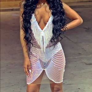 Custom white dress - excellent condition